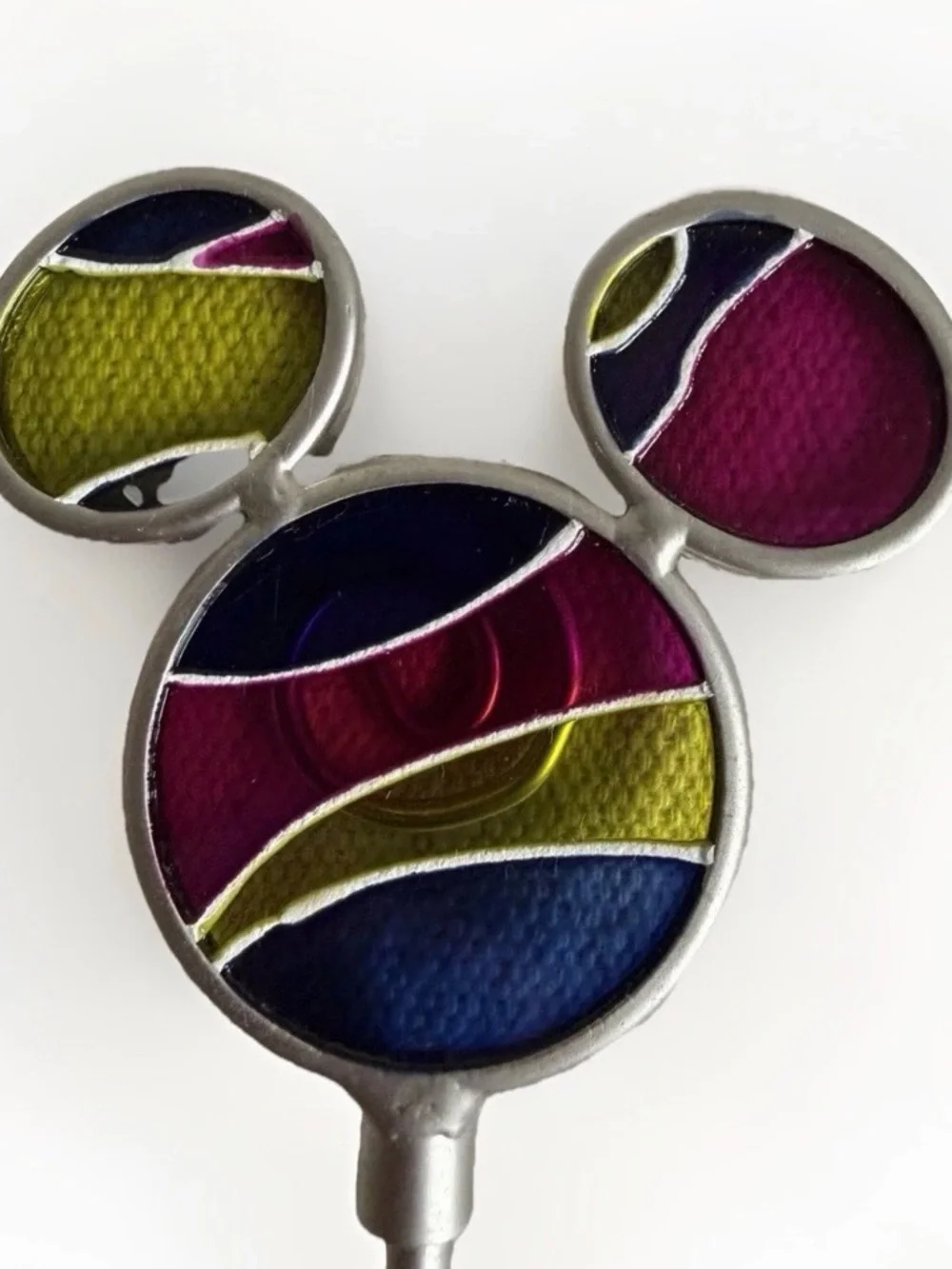 Disney Parks Mickey Mouse Stained Glass Photo Memo Holder Clip VTG Desk Decor